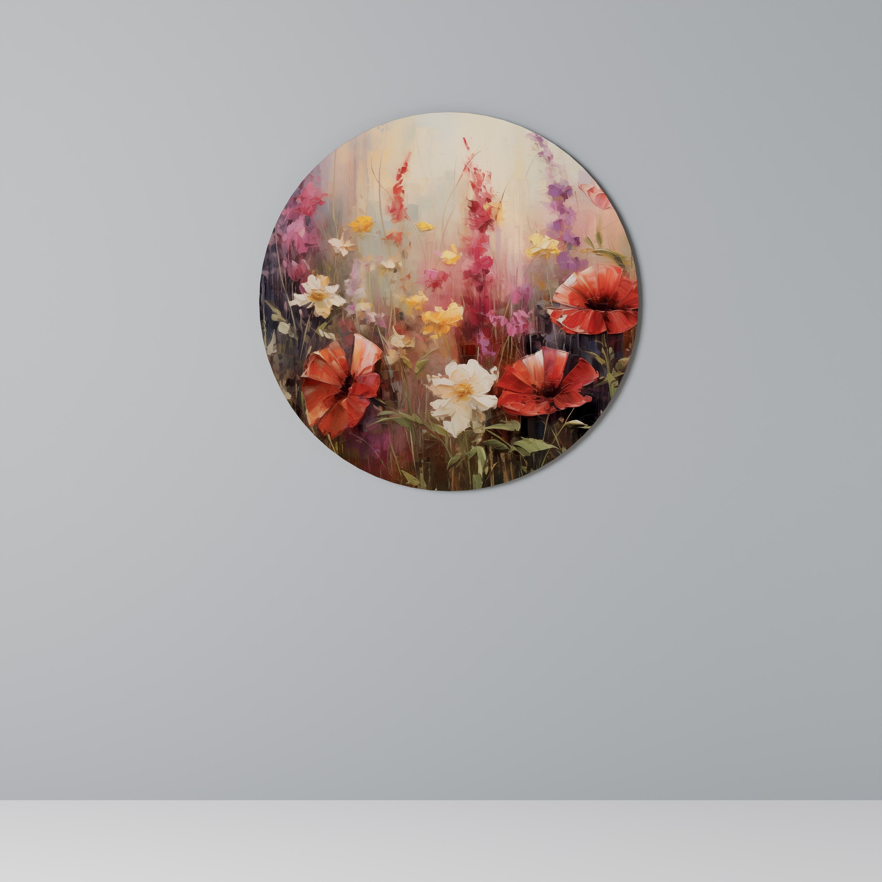 VIBRANT BLOOM SYMPHONY Round Wall Art