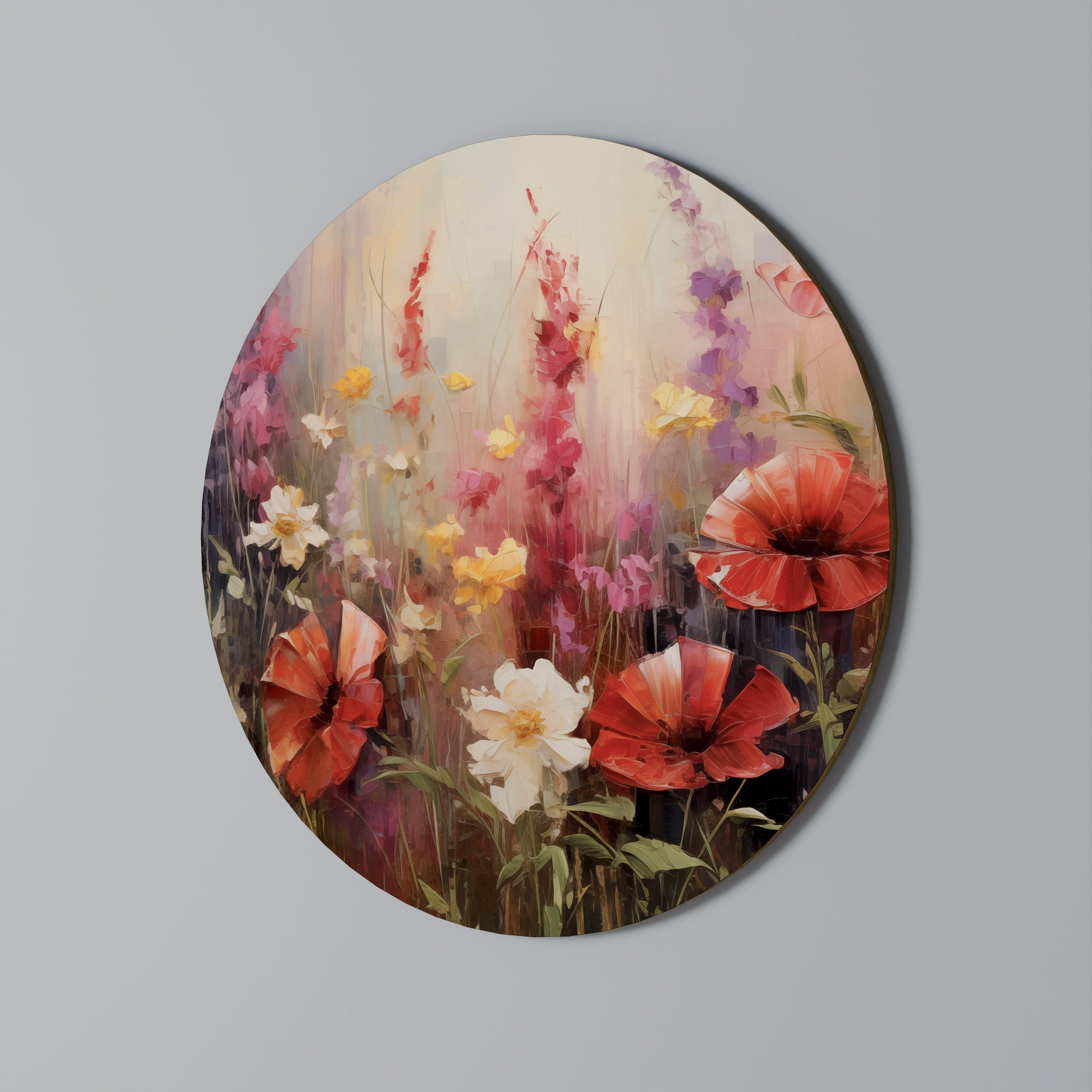 VIBRANT BLOOM SYMPHONY Round Wall Art