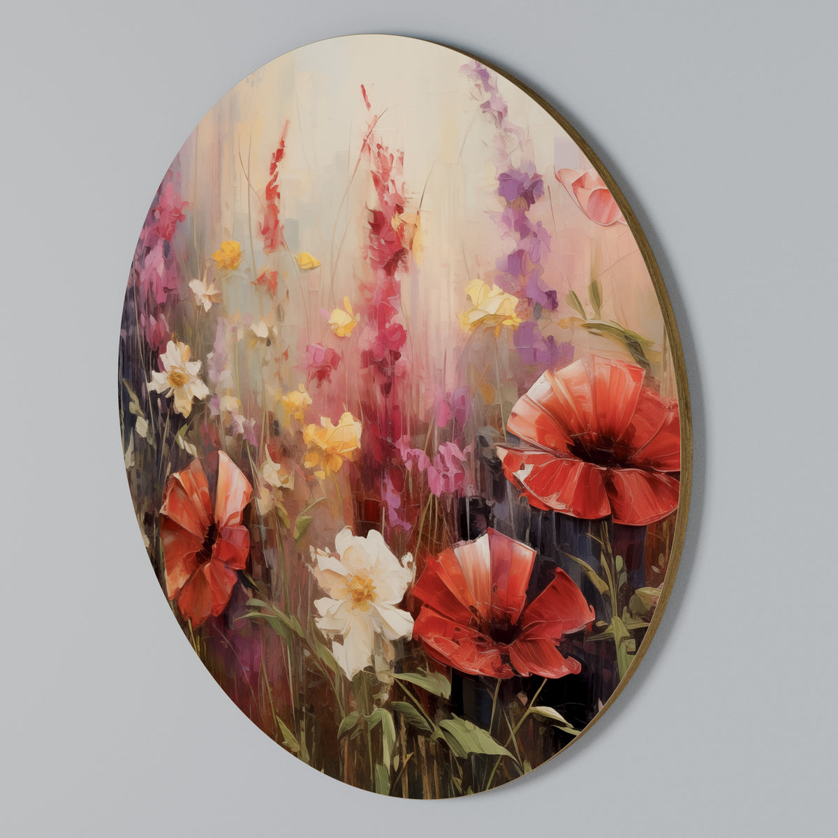 VIBRANT BLOOM SYMPHONY Arte de Parede Redonda