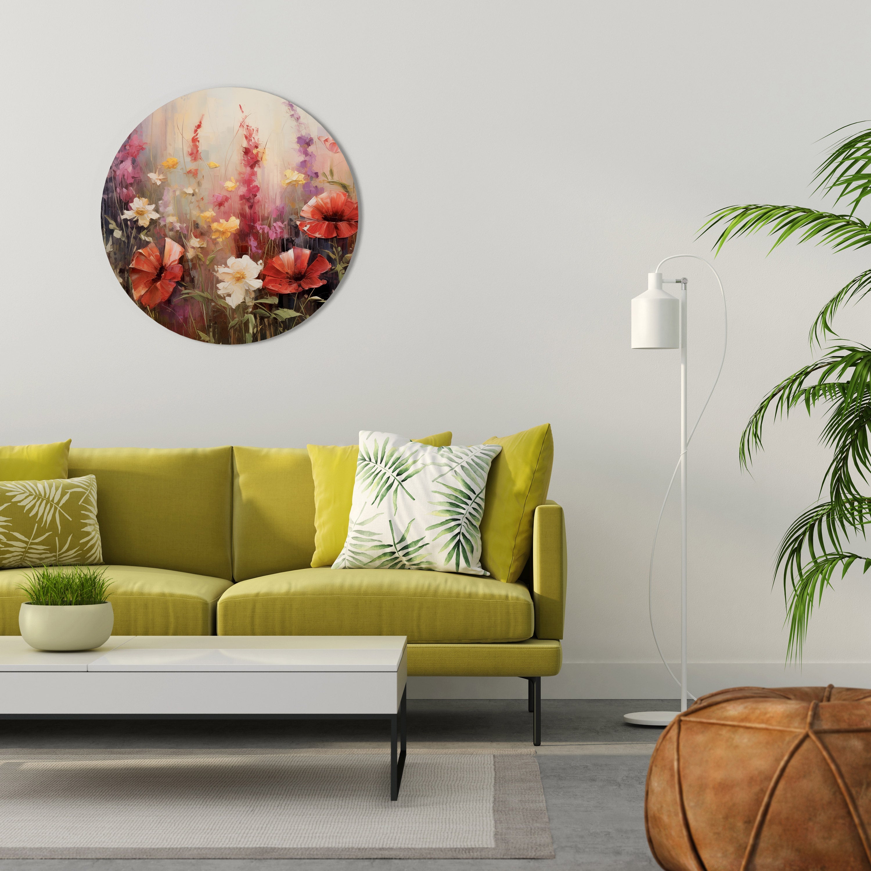 VIBRANT BLOOM SYMPHONY Round Wall Art