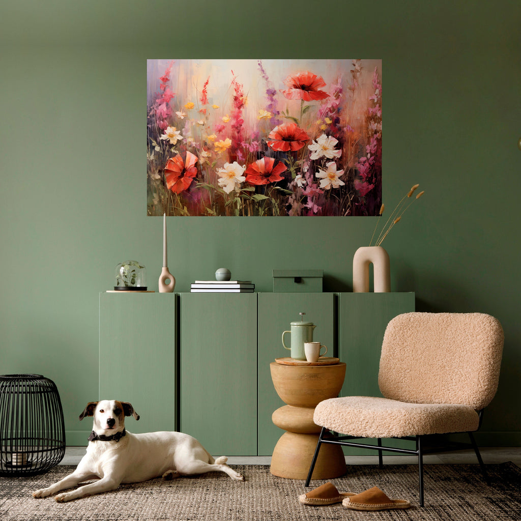VIBRANT BLOOM SYMPHONY Peel and Stick Horizontal Poster