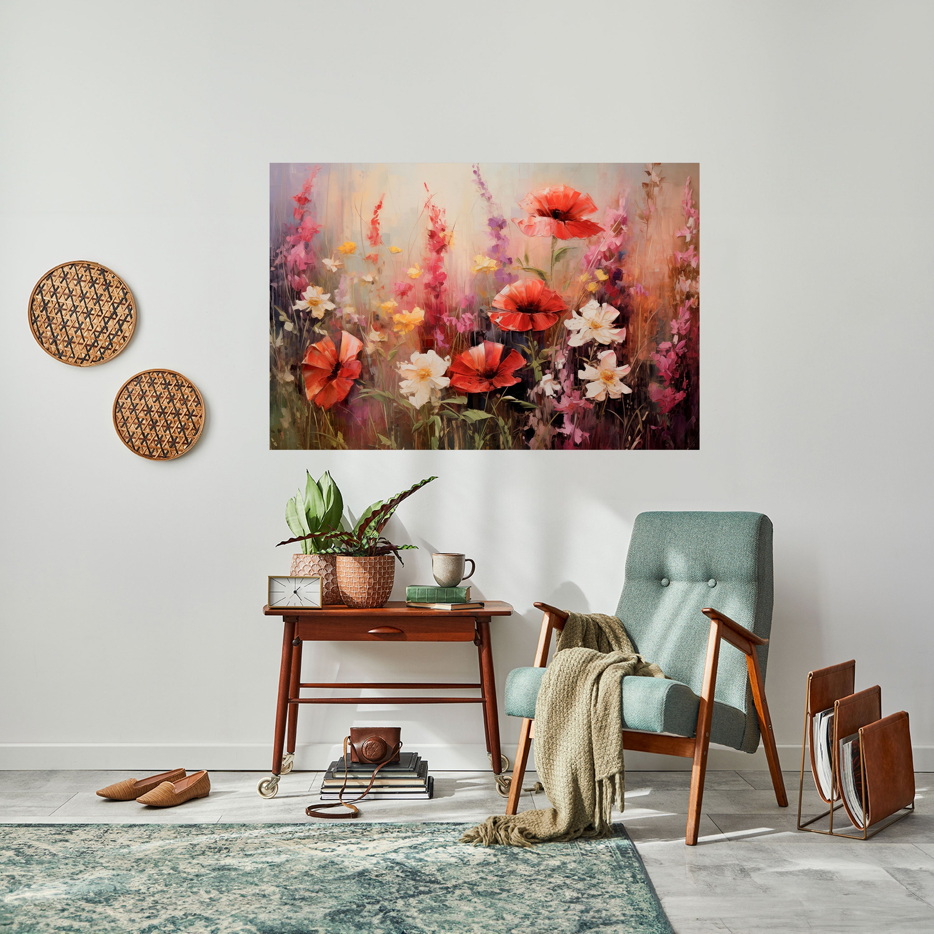 VIBRANT BLOOM SYMPHONY Peel and Stick Horizontal Poster