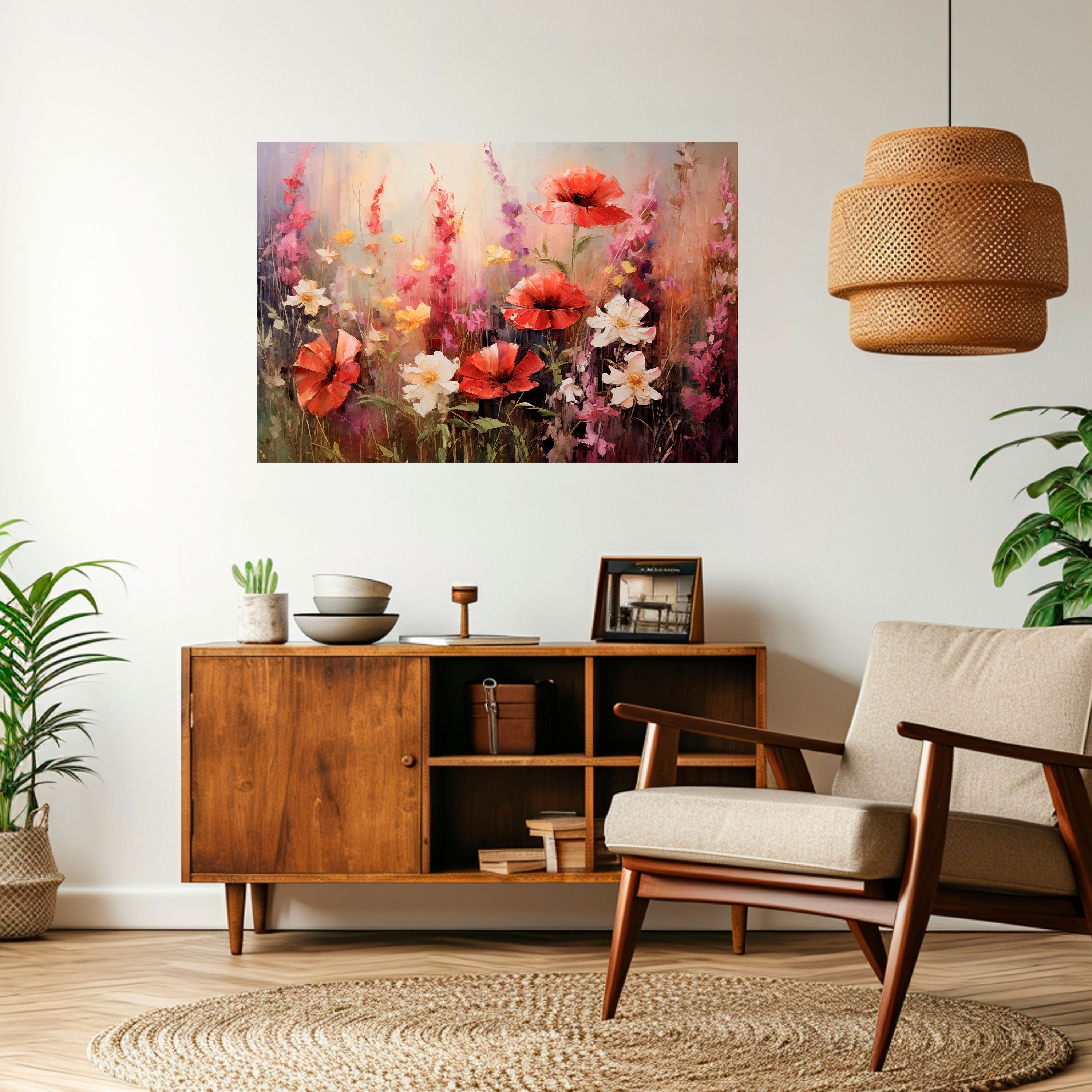 VIBRANT BLOOM SYMPHONY Peel and Stick Horizontal Poster