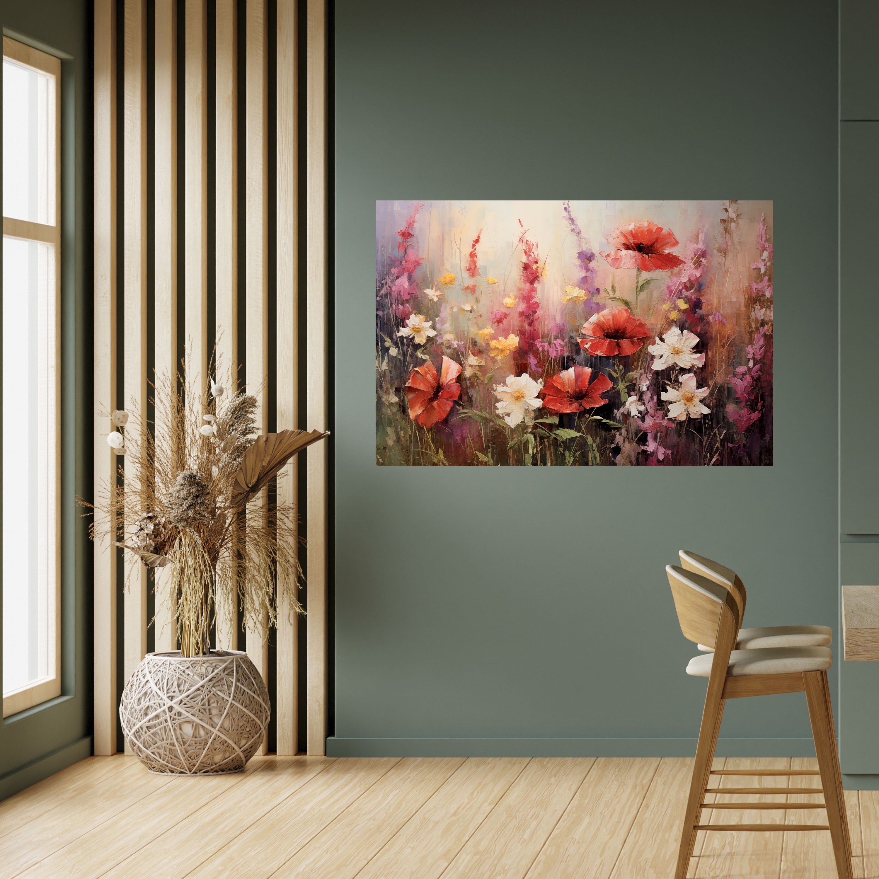 VIBRANT BLOOM SYMPHONY Peel and Stick Horizontal Poster