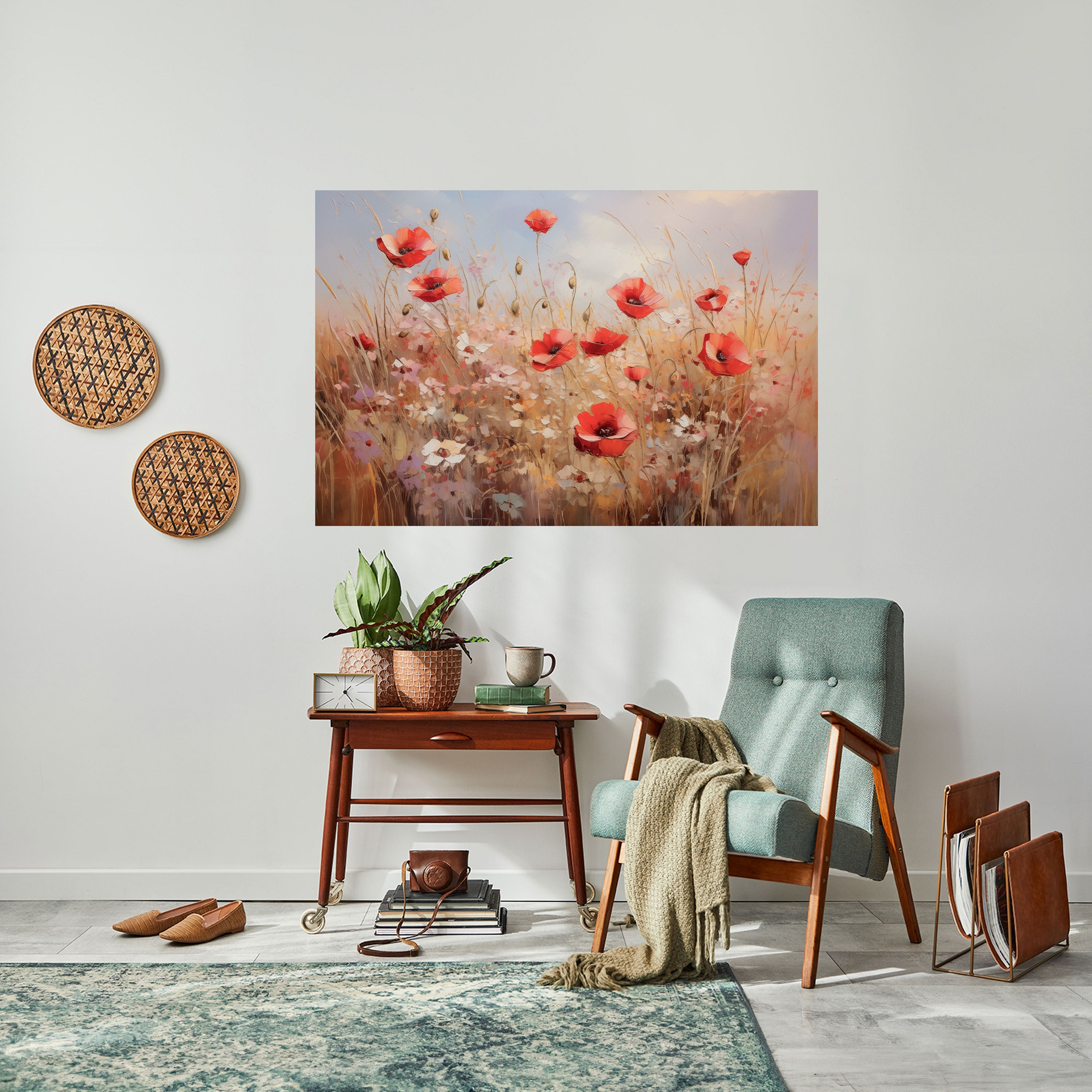 POPPY DREAMSCAPE Peel and Stick Horizontal Poster
