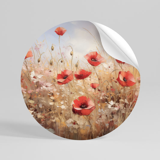POPPY DREAMSCAPE Autocolante Redondo Removível