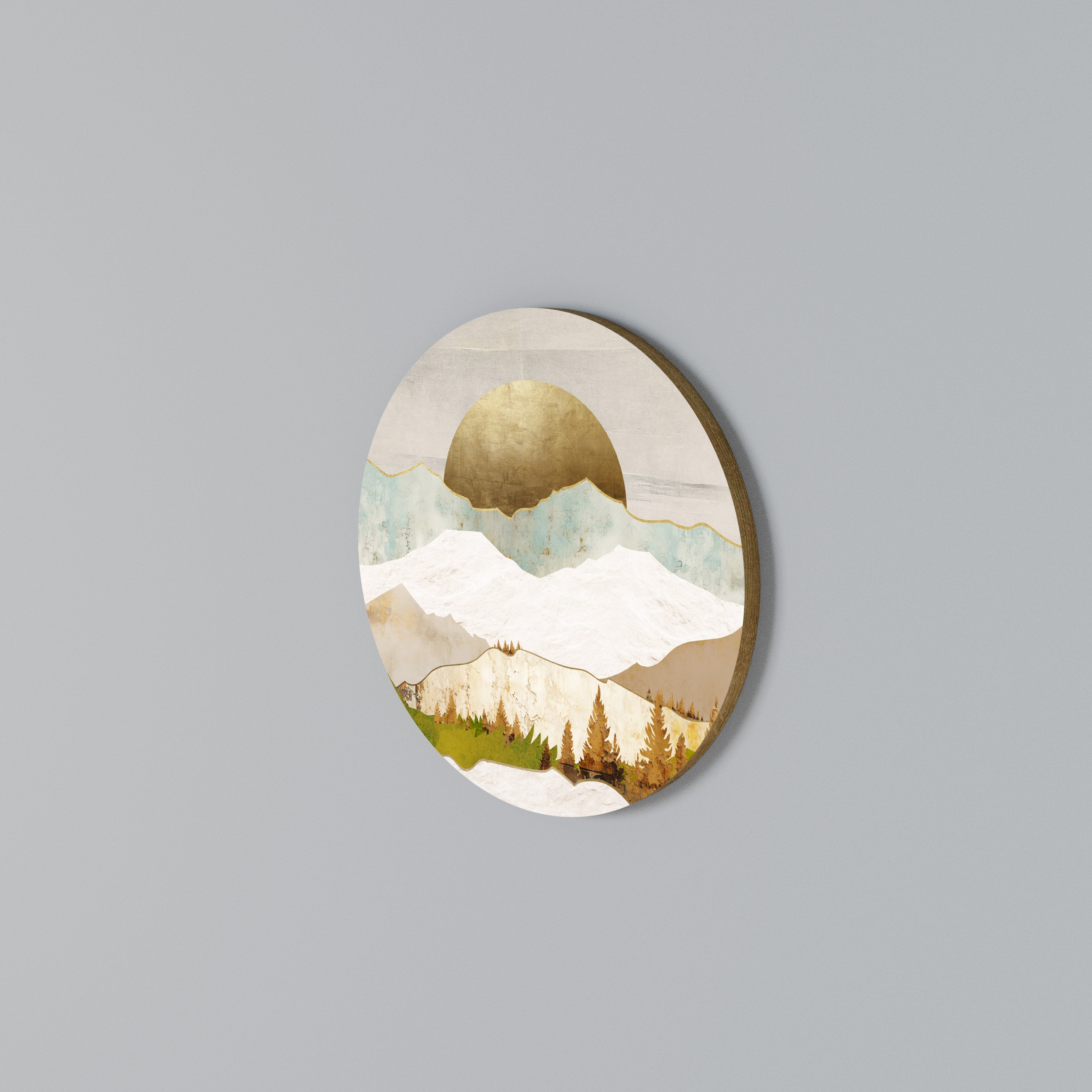 GOLDEN WINTER Arte de Parede Redonda