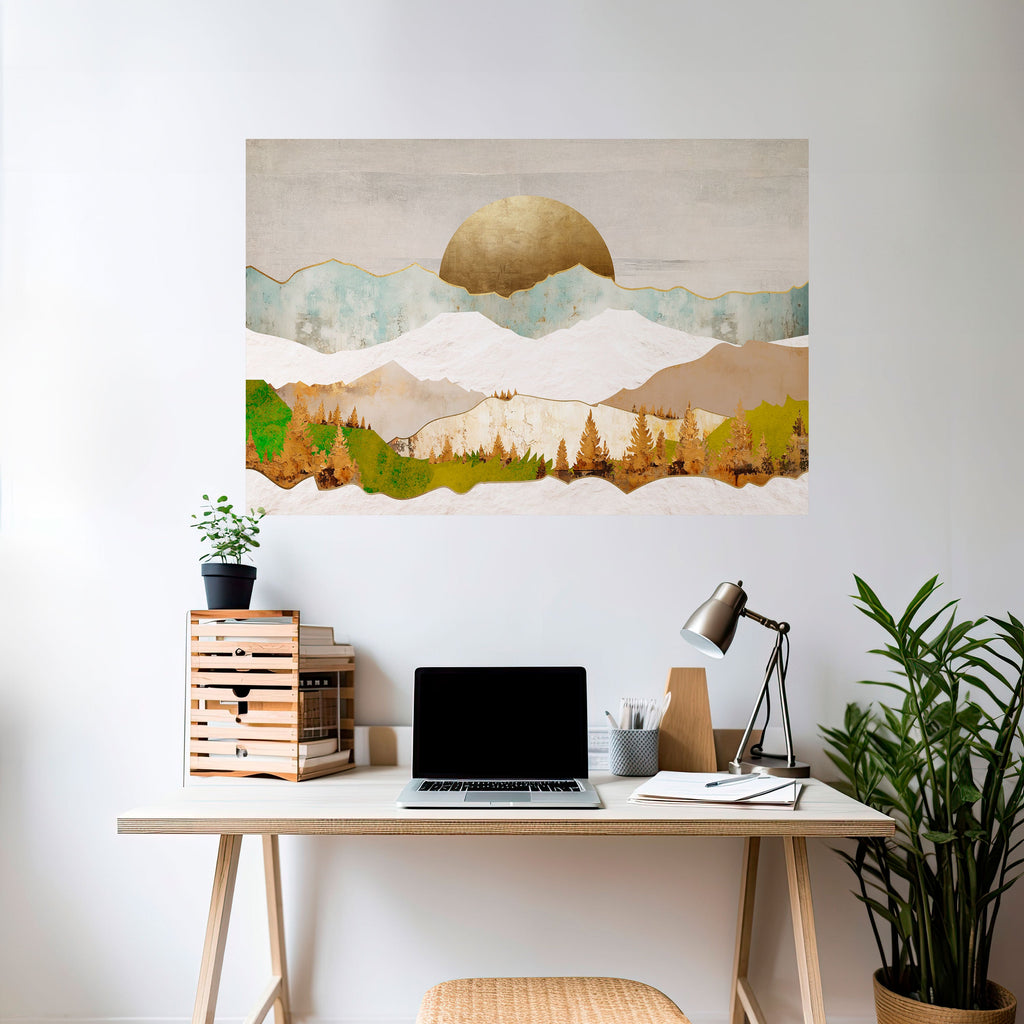 GOLDEN WINTER Poster Horizontal Autocolante