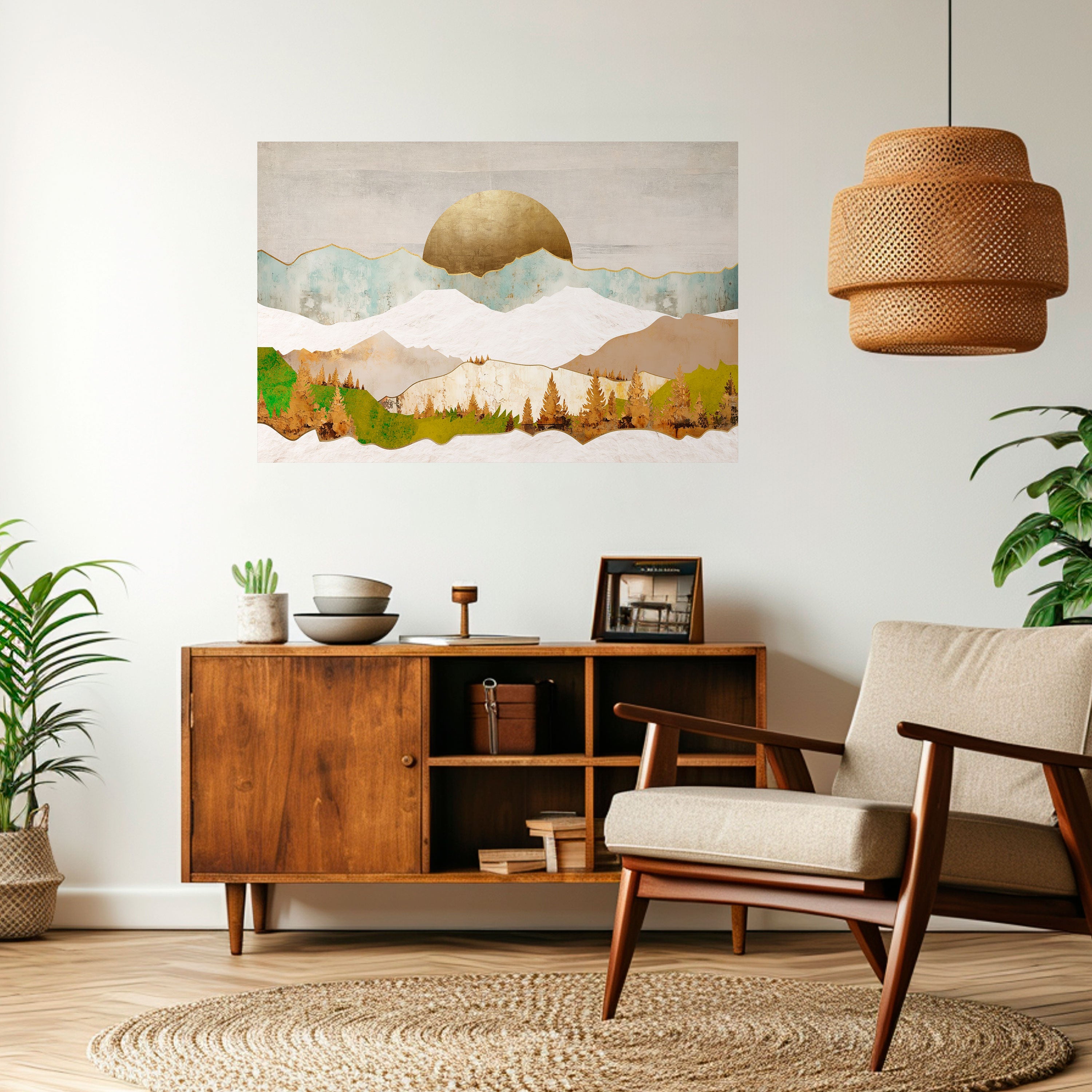 GOLDEN WINTER Peel and Stick Horizontal Poster