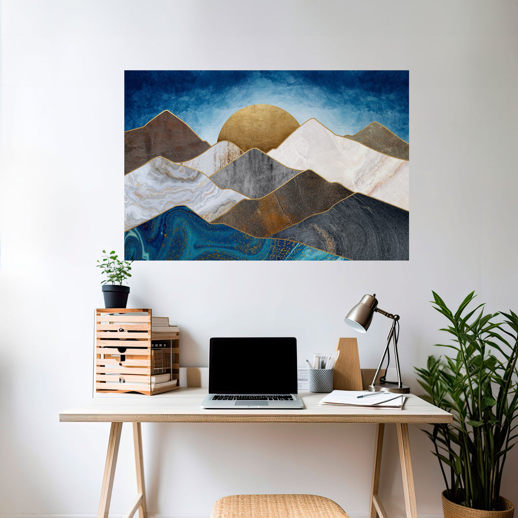 SHEEN OF PEAKS Peel and Stick Horizontal Poster