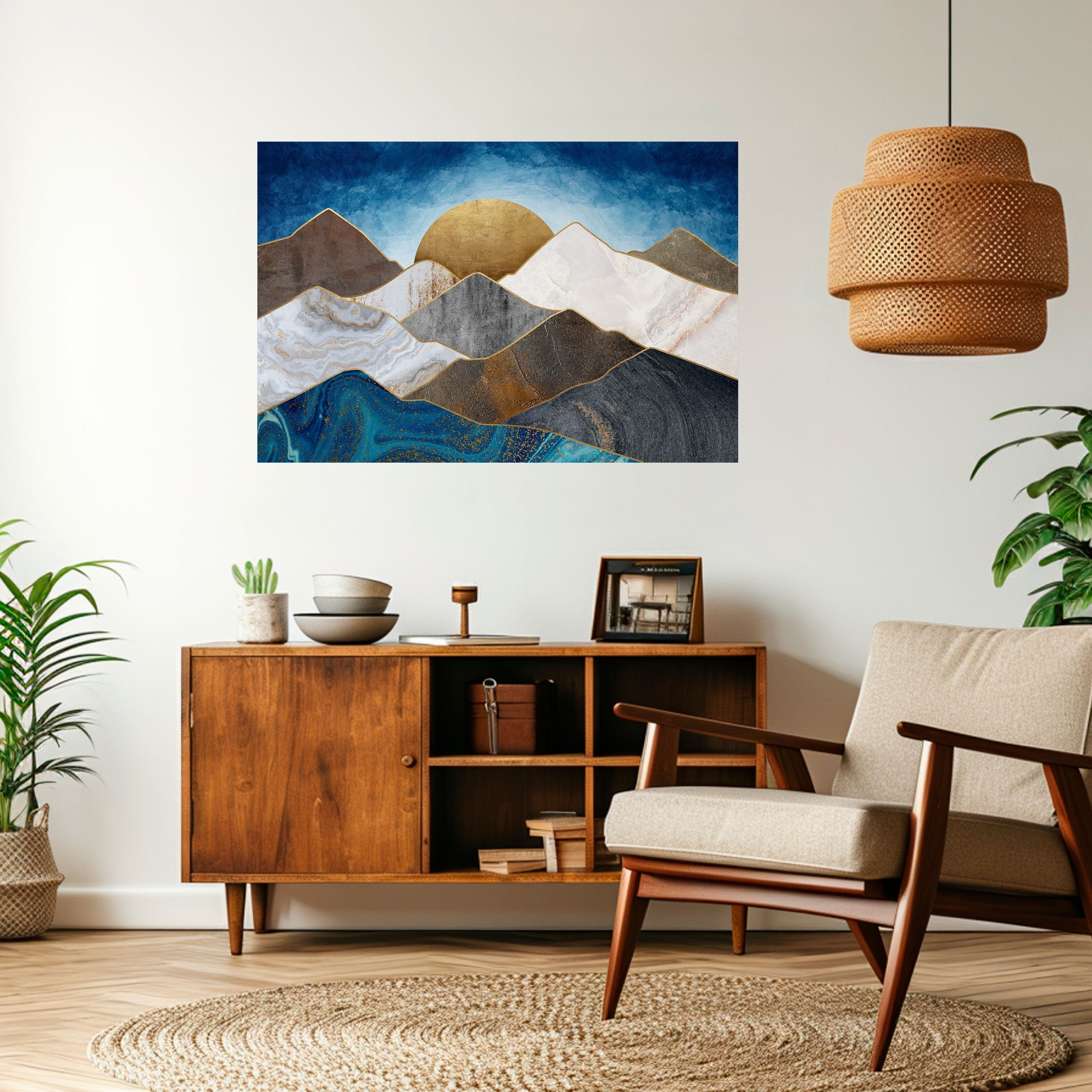 SHEEN OF PEAKS Peel and Stick Horizontal Poster