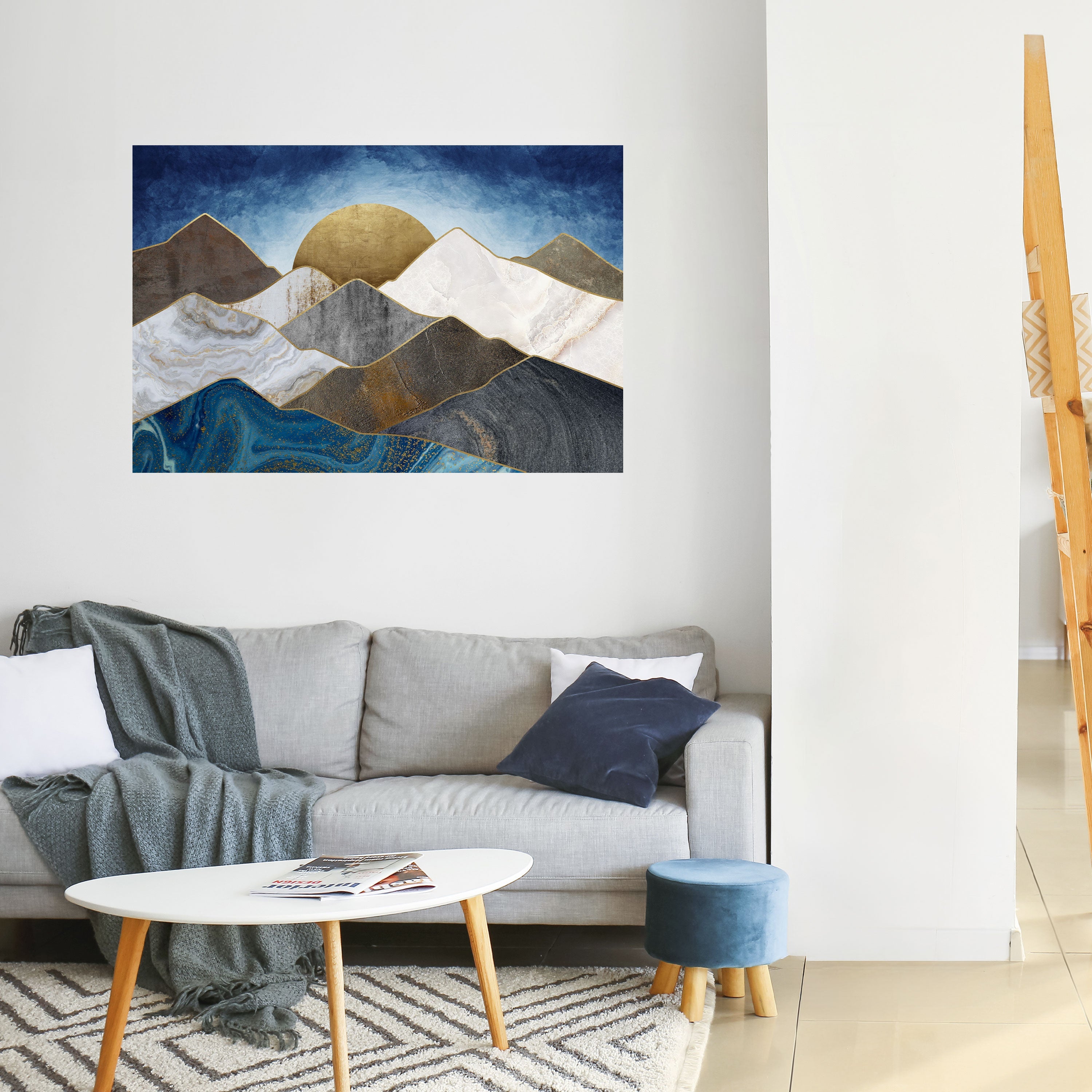 SHEEN OF PEAKS Peel and Stick Horizontal Poster