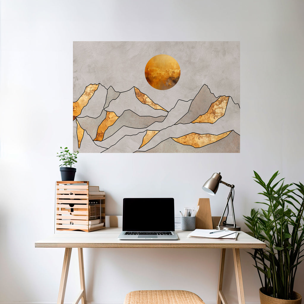 SUNNY BLAZE Peel and Stick Horizontal Poster