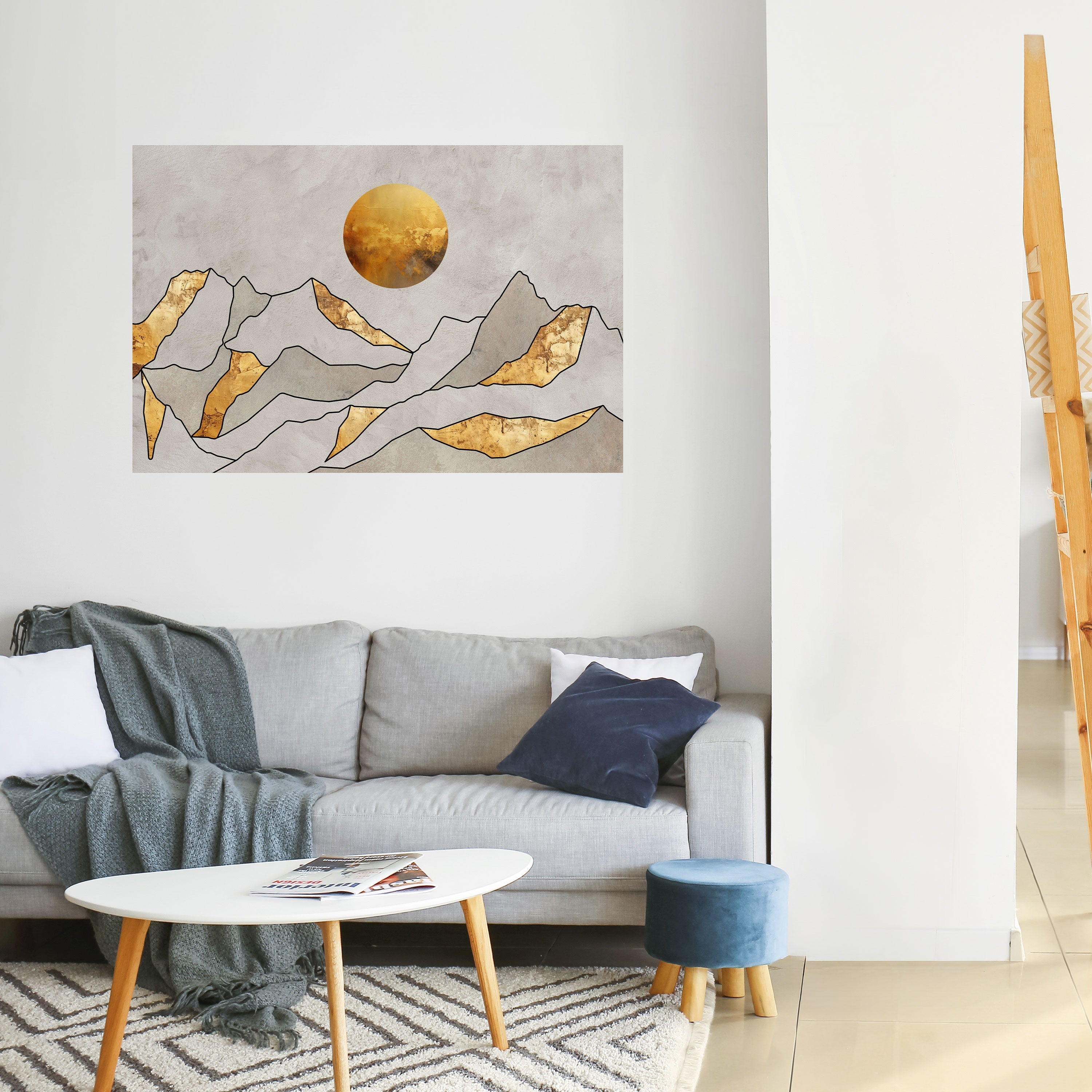 SUNNY BLAZE Peel and Stick Horizontal Poster