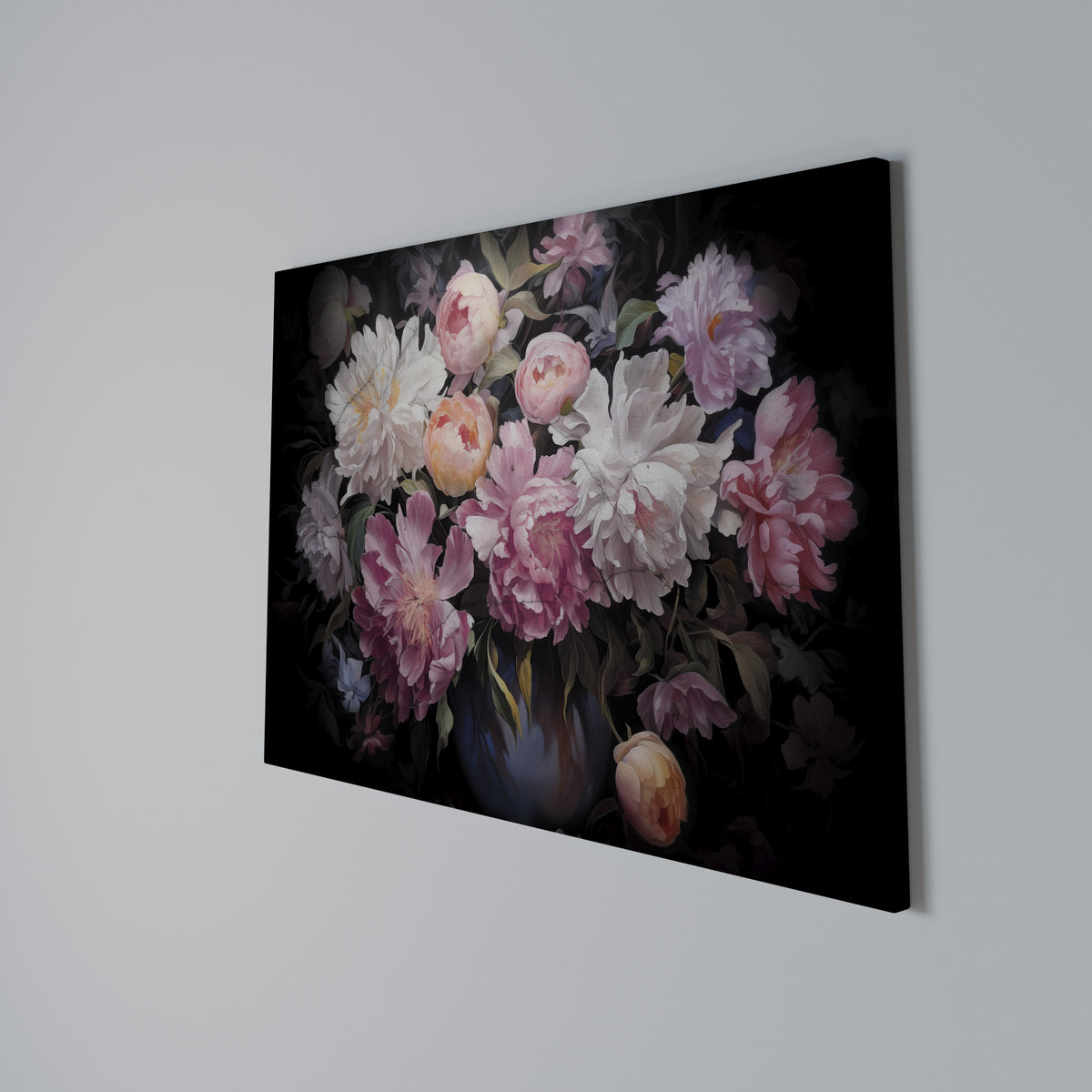 CRASHED PEONIES Horizontal Canvas Print