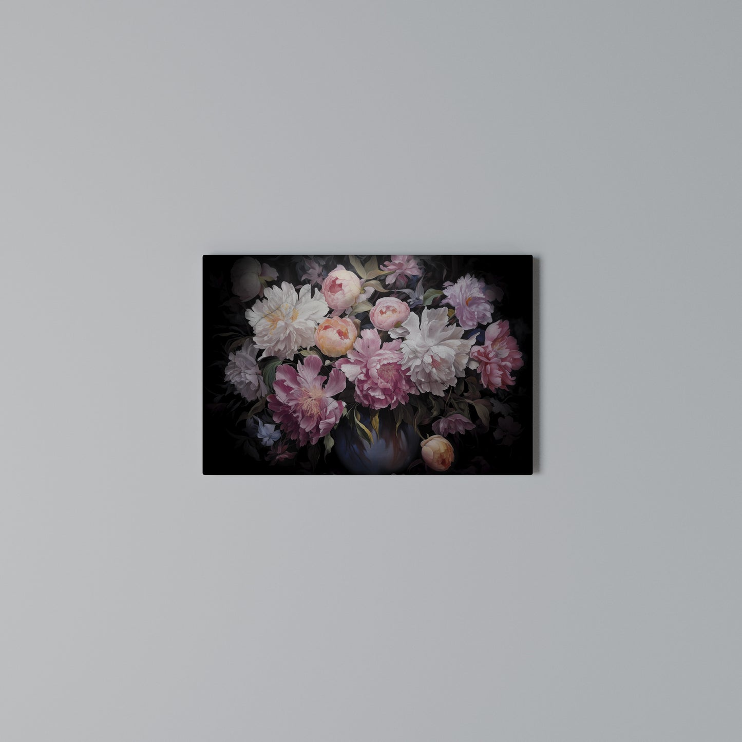 CRASHED PEONIES Horizontal Canvas Print