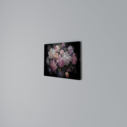 CRASHED PEONIES Horizontal Canvas Print