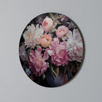 CRASHED PEONIES Quadro Redondo Decorativo