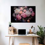CRASHED PEONIES Peel and Stick Horizontal Poster