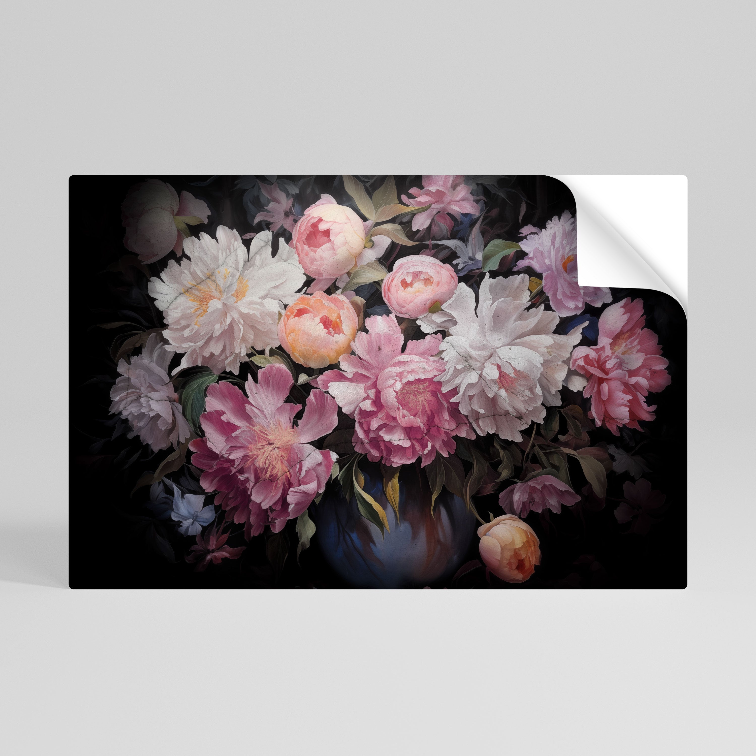 CRASHED PEONIES Peel and Stick Horizontal Poster