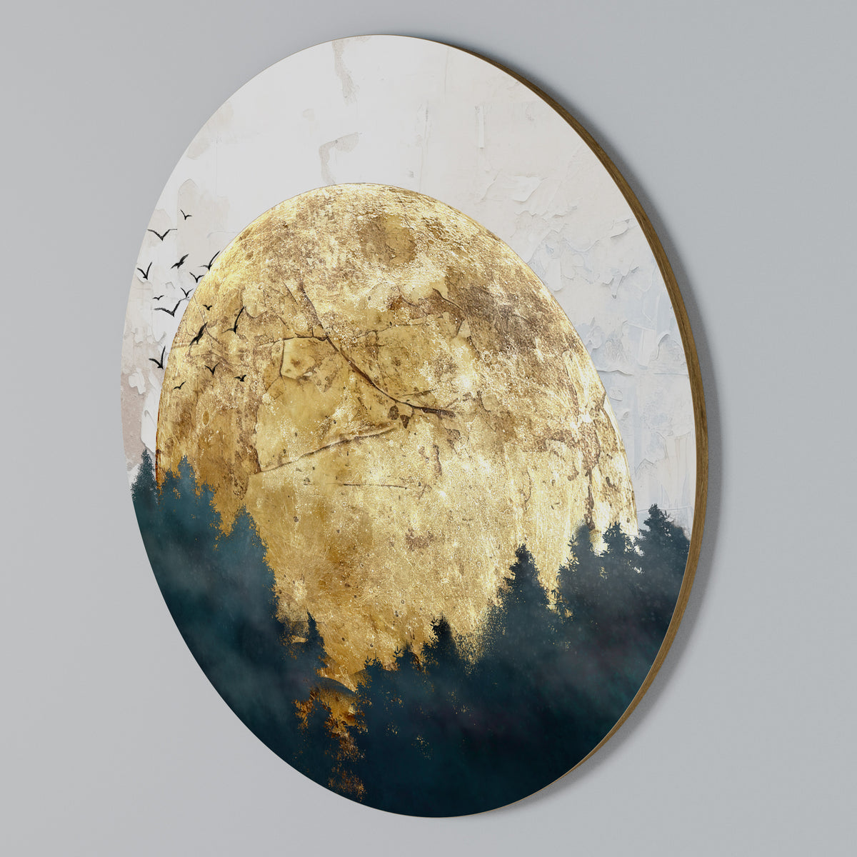 RISING MOON Arte de Parede Redonda