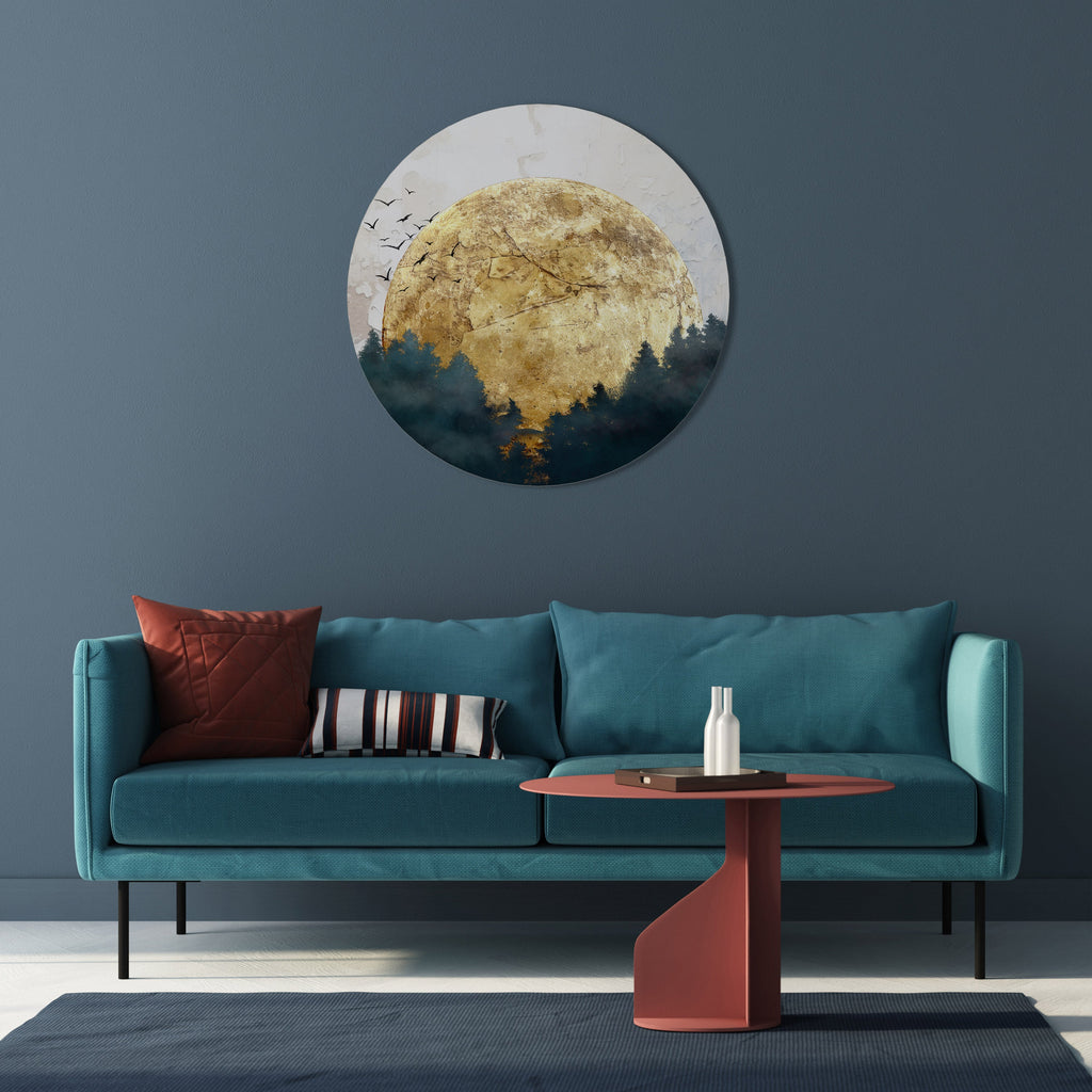 RISING MOON Quadro Redondo Decorativo