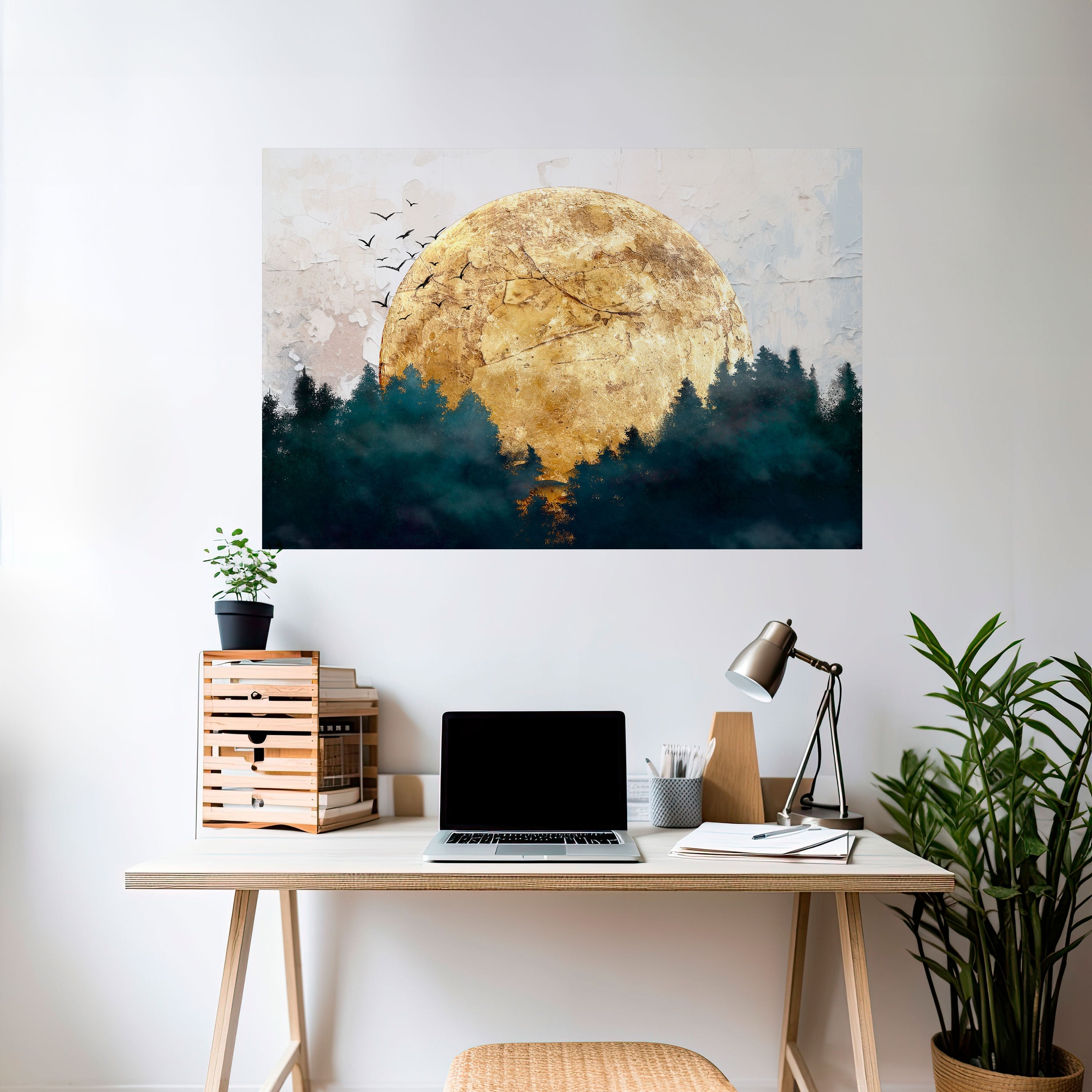 RISING MOON Peel and Stick Horizontal Poster