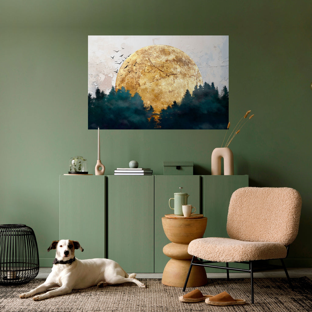 RISING MOON Peel and Stick Horizontal Poster