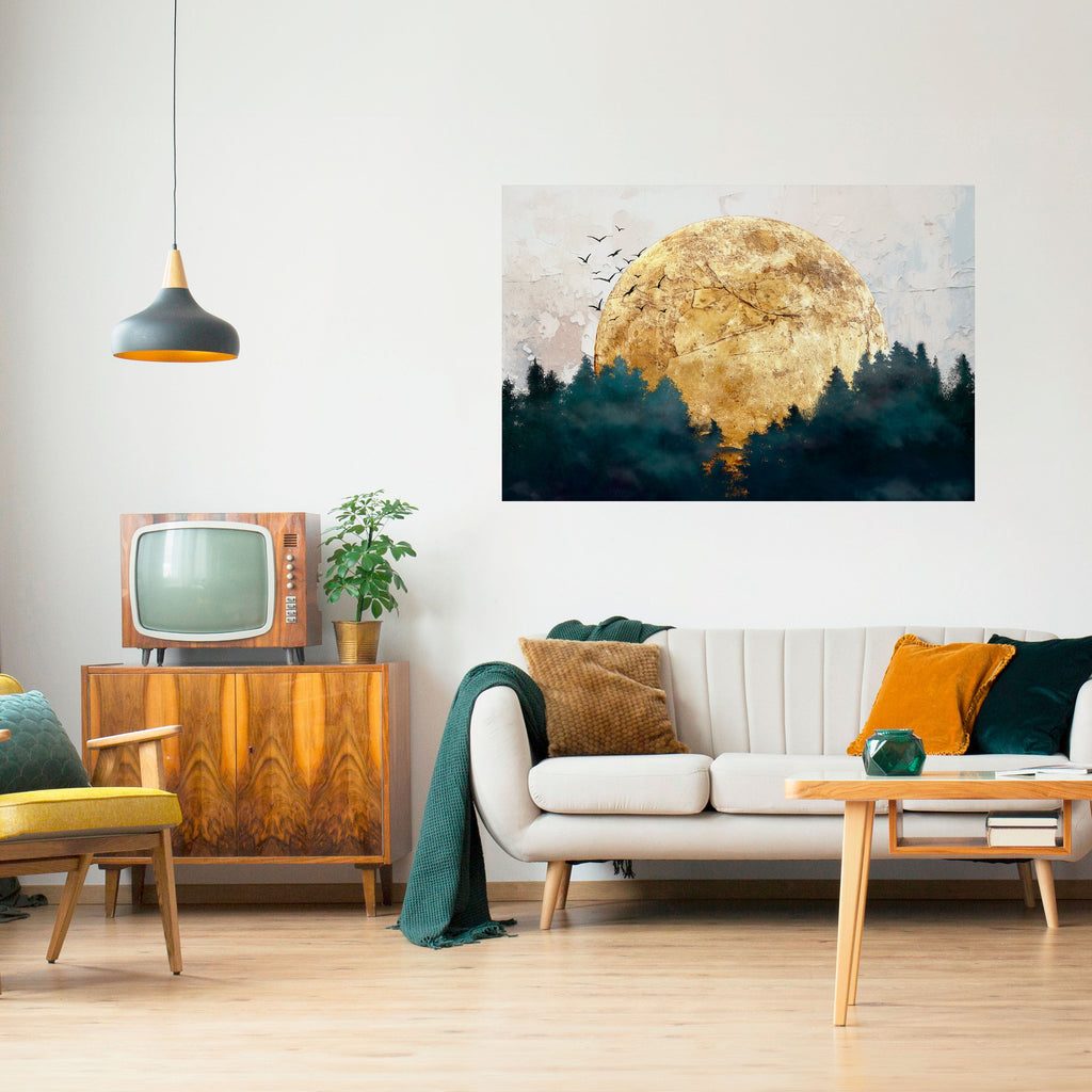 RISING MOON Peel and Stick Horizontal Poster