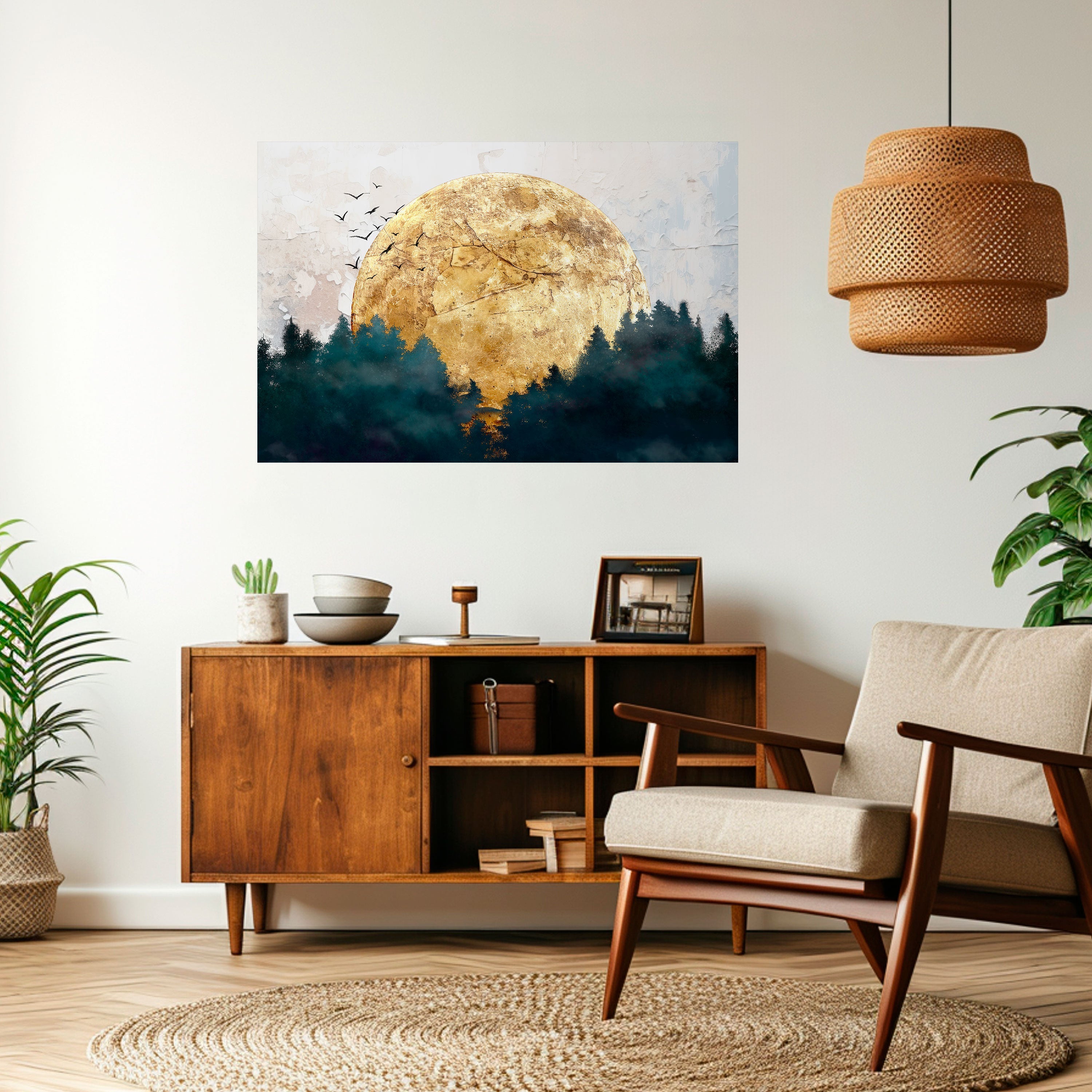 RISING MOON Peel and Stick Horizontal Poster