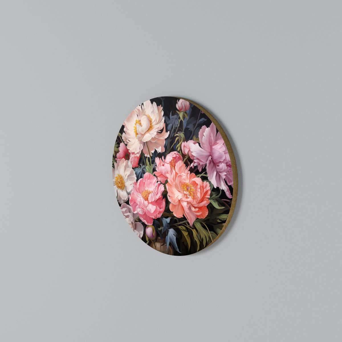 PEONIES BLOSSOM Arte de Parede Redonda
