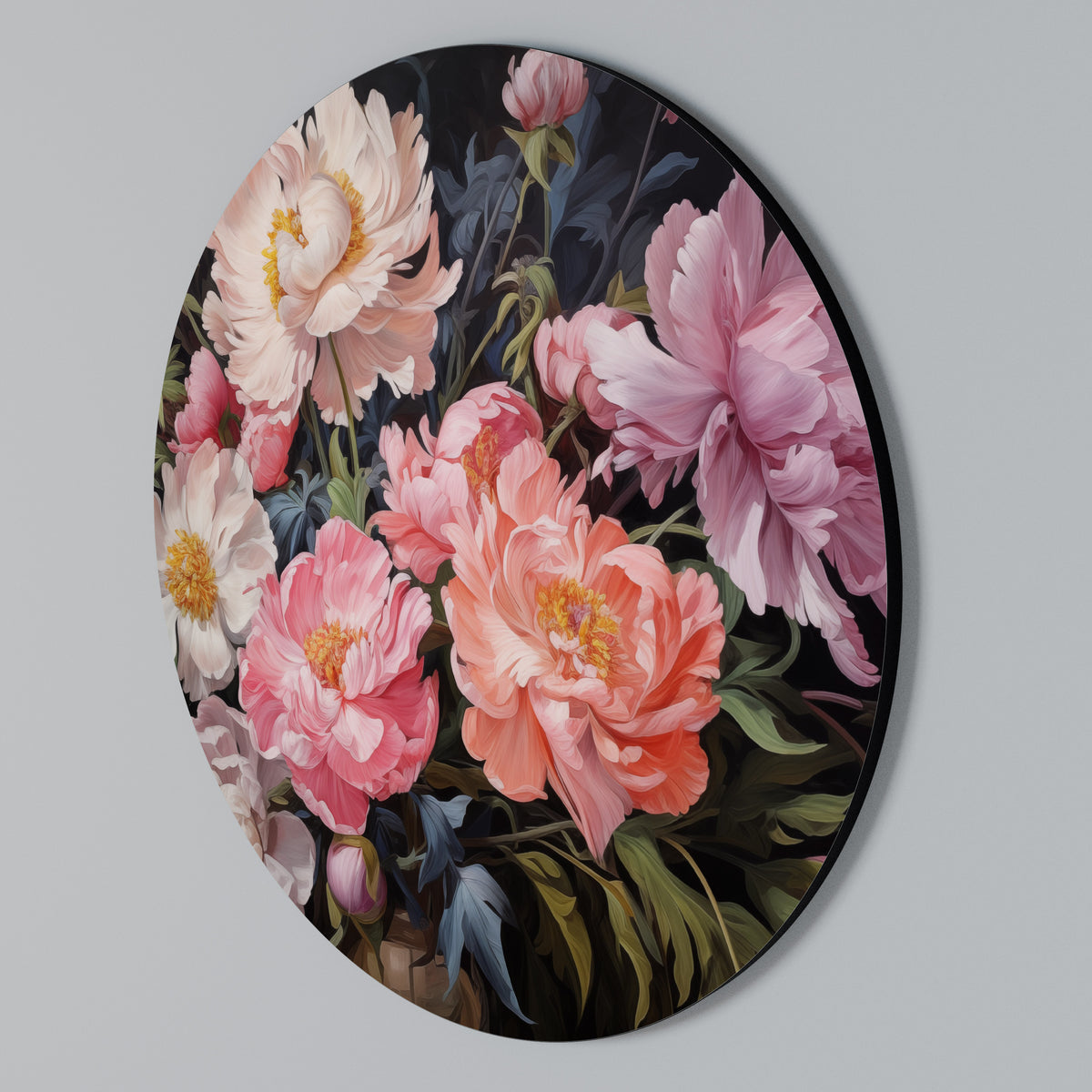 PEONIES BLOSSOM Arte de Parede Redonda