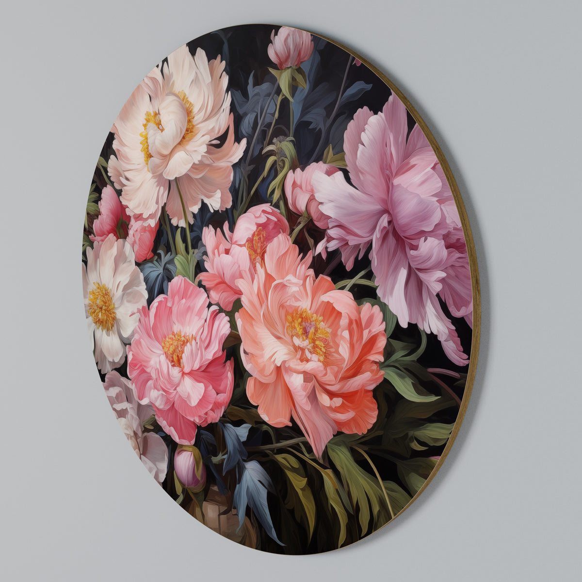 PEONIES BLOSSOM Arte de Parede Redonda