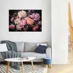 PEONIES BLOSSOM Peel and Stick Horizontal Poster