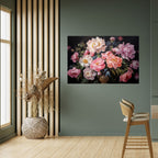 PEONIES BLOSSOM Peel and Stick Horizontal Poster