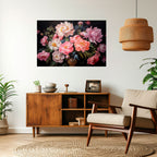 PEONIES BLOSSOM Peel and Stick Horizontal Poster