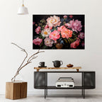 PEONIES BLOSSOM Peel and Stick Horizontal Poster