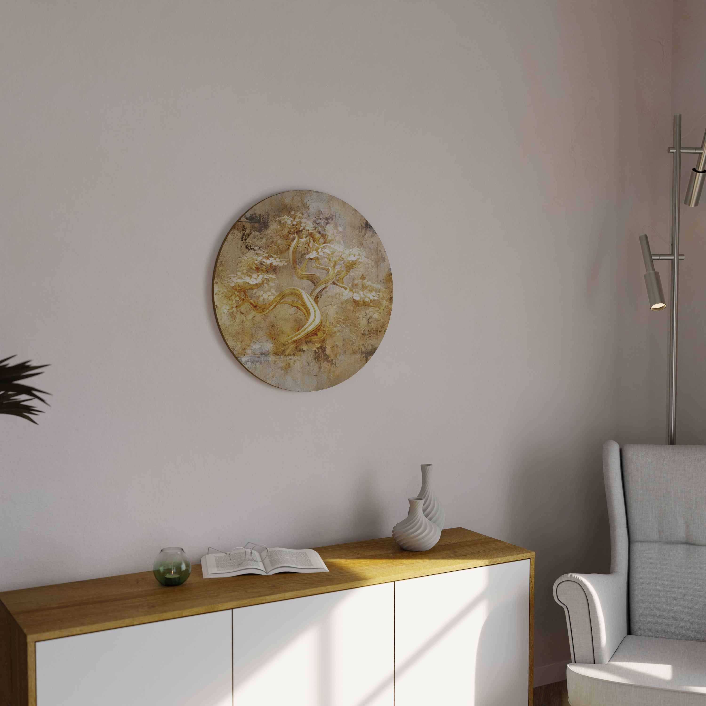 TREE OF WHISPERS Round Wall Art