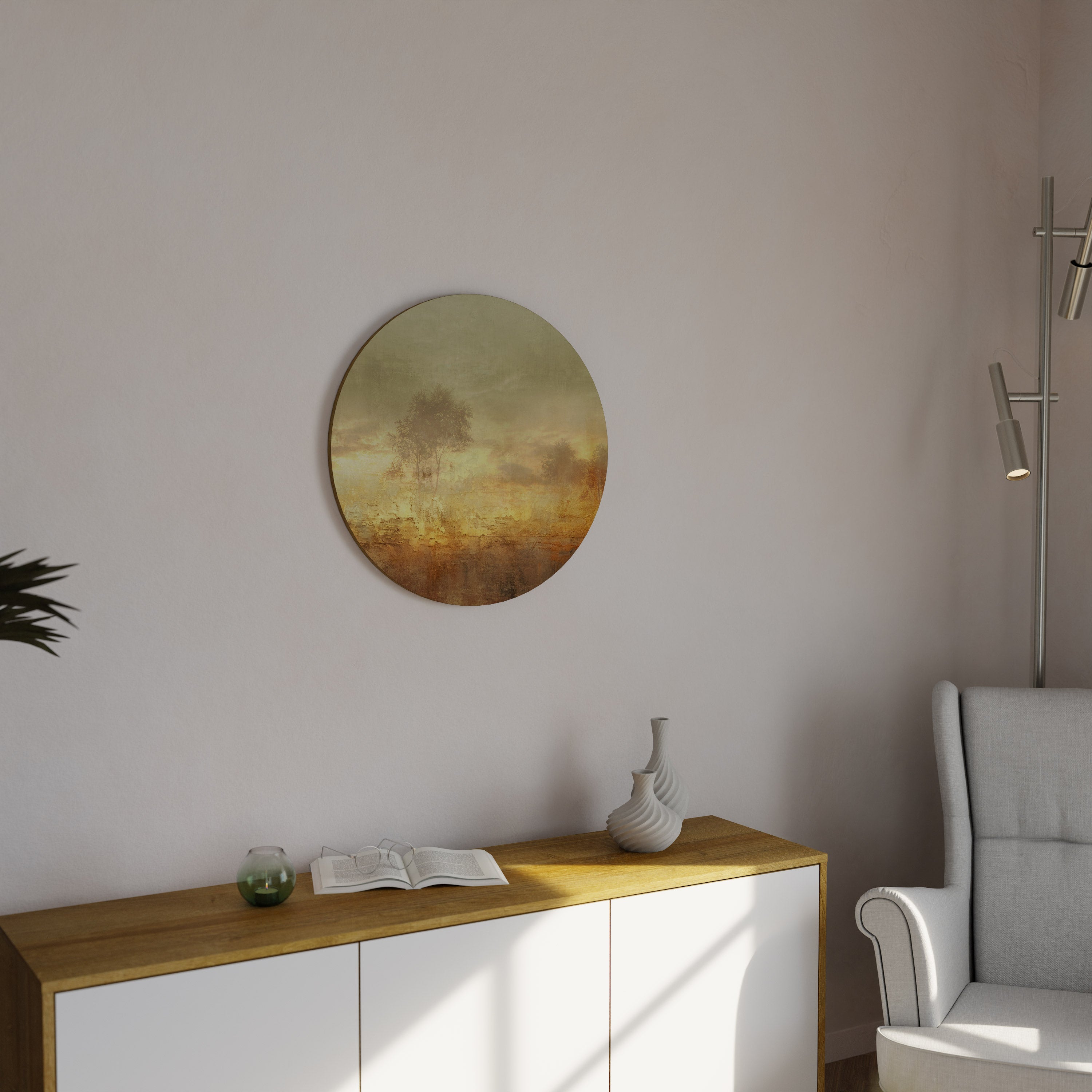AMBER DREAMSCAPE Round Wall Art