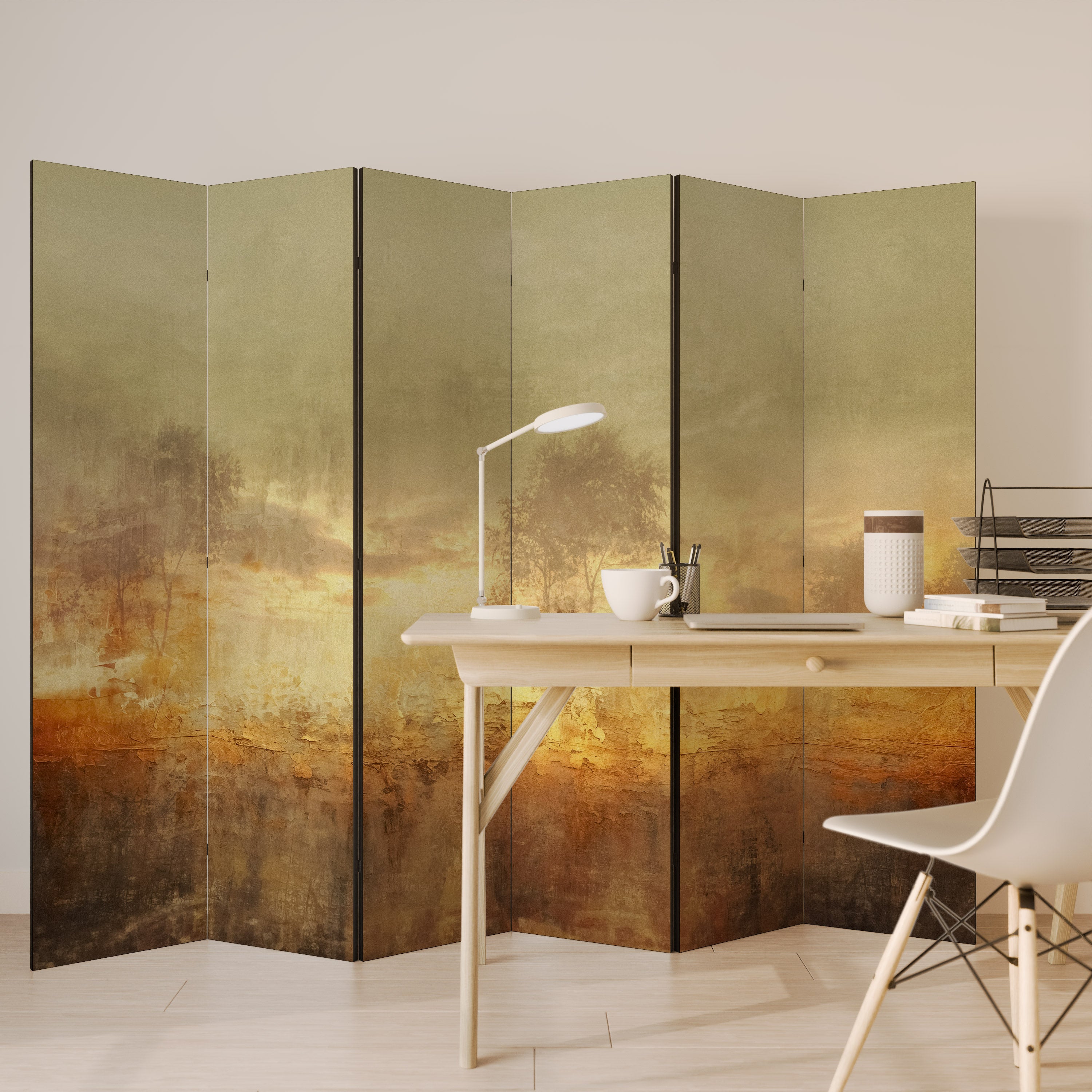 AMBER DREAMSCAPE Biombo de 6 Painéis