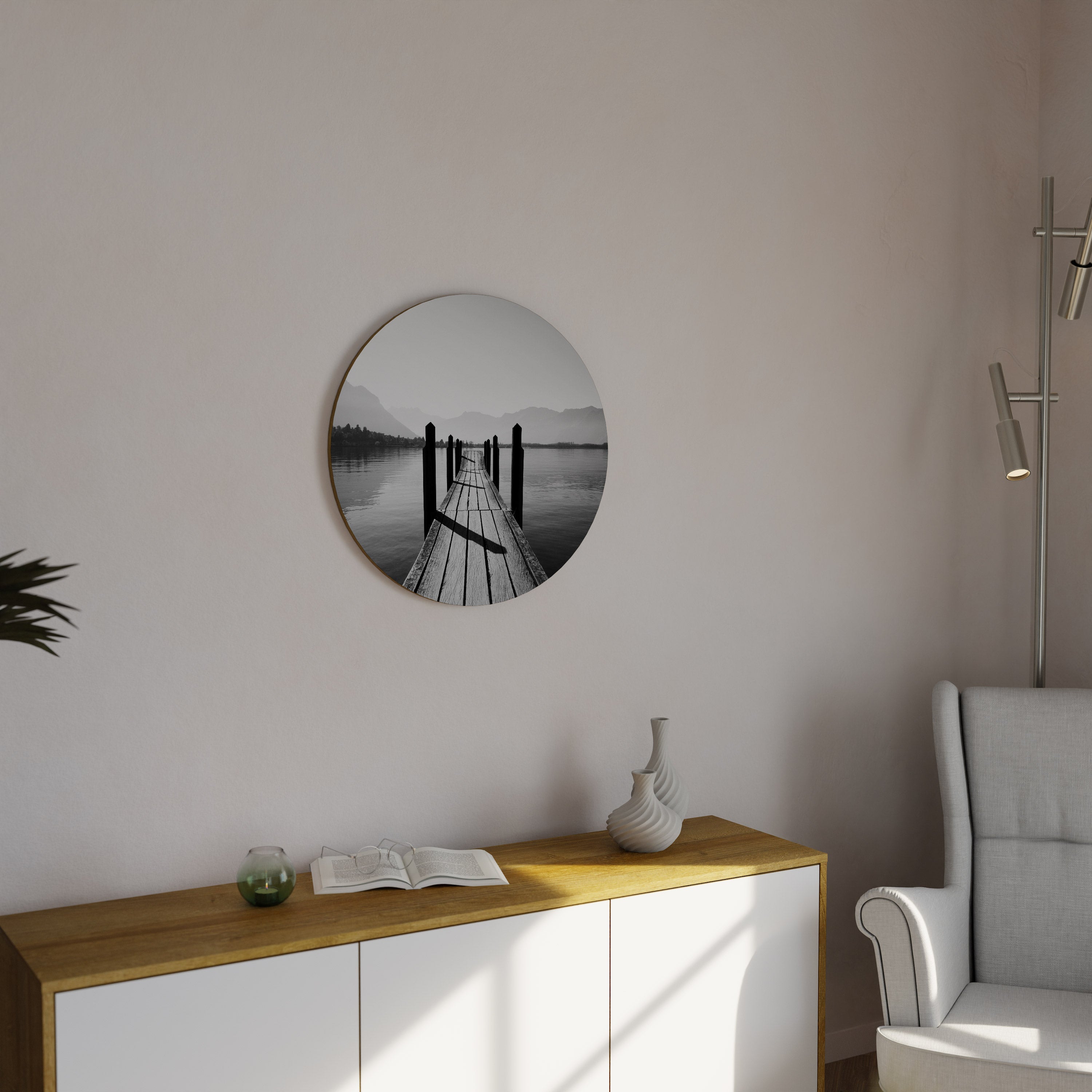 WALK INTO THE DEEP Quadro Redondo Decorativo