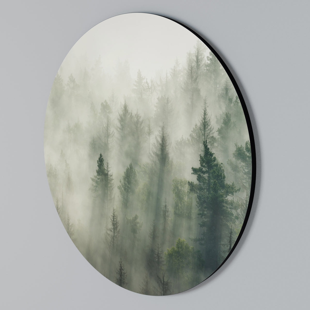 MISTY FOREST Arte de Parede Redonda