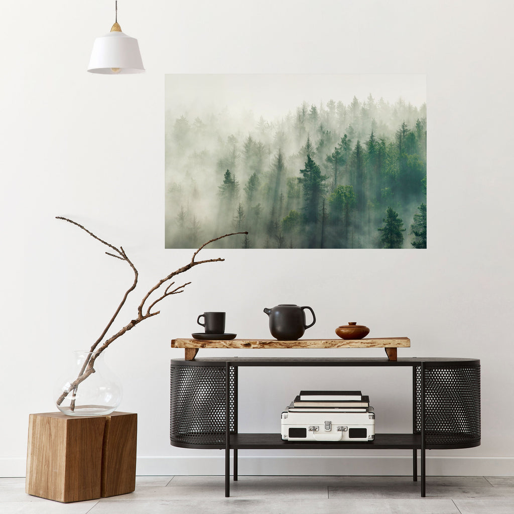 MISTY FOREST Peel and Stick Horizontal Poster