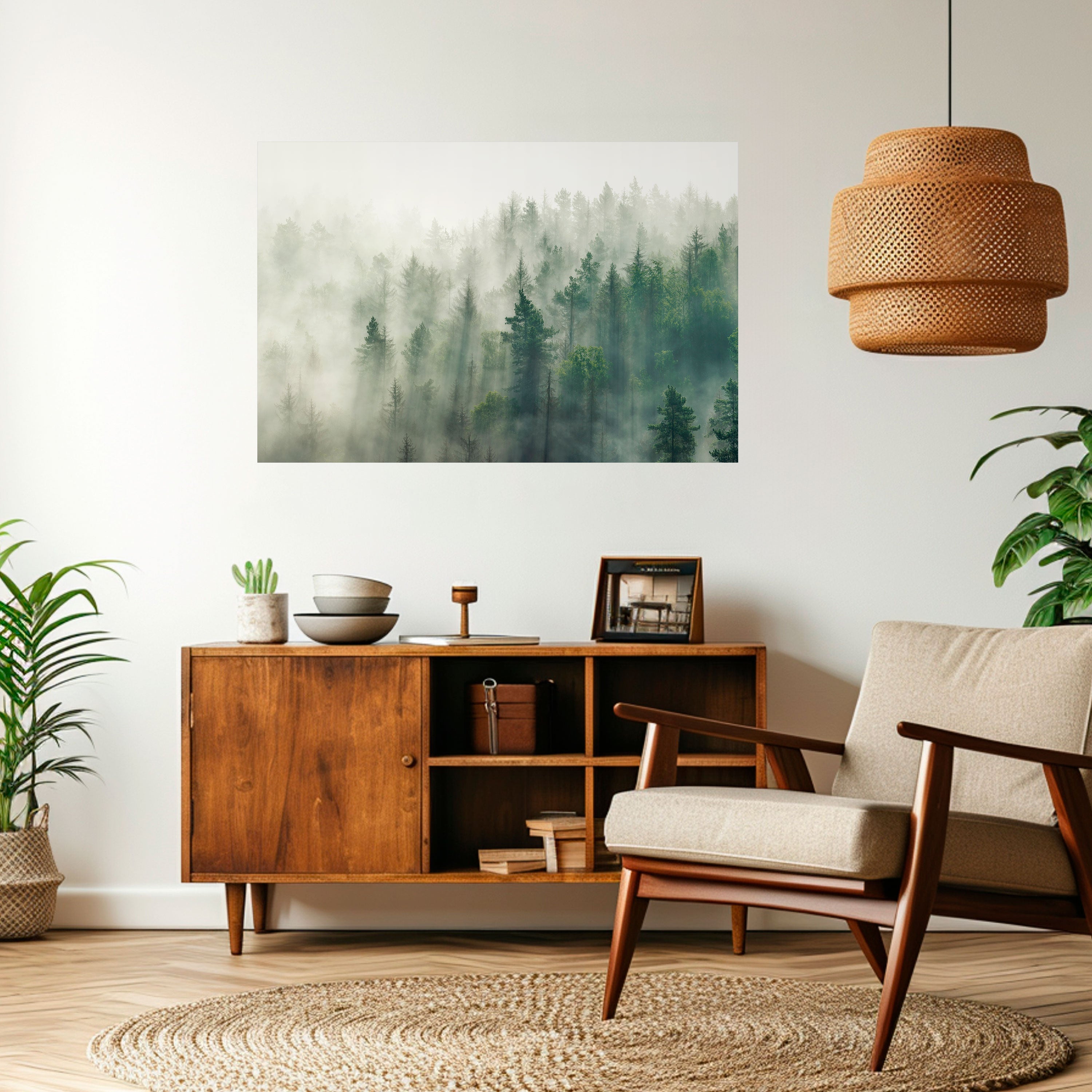 MISTY FOREST Peel and Stick Horizontal Poster