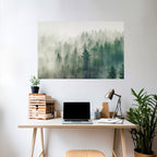 MISTY FOREST Peel and Stick Horizontal Poster