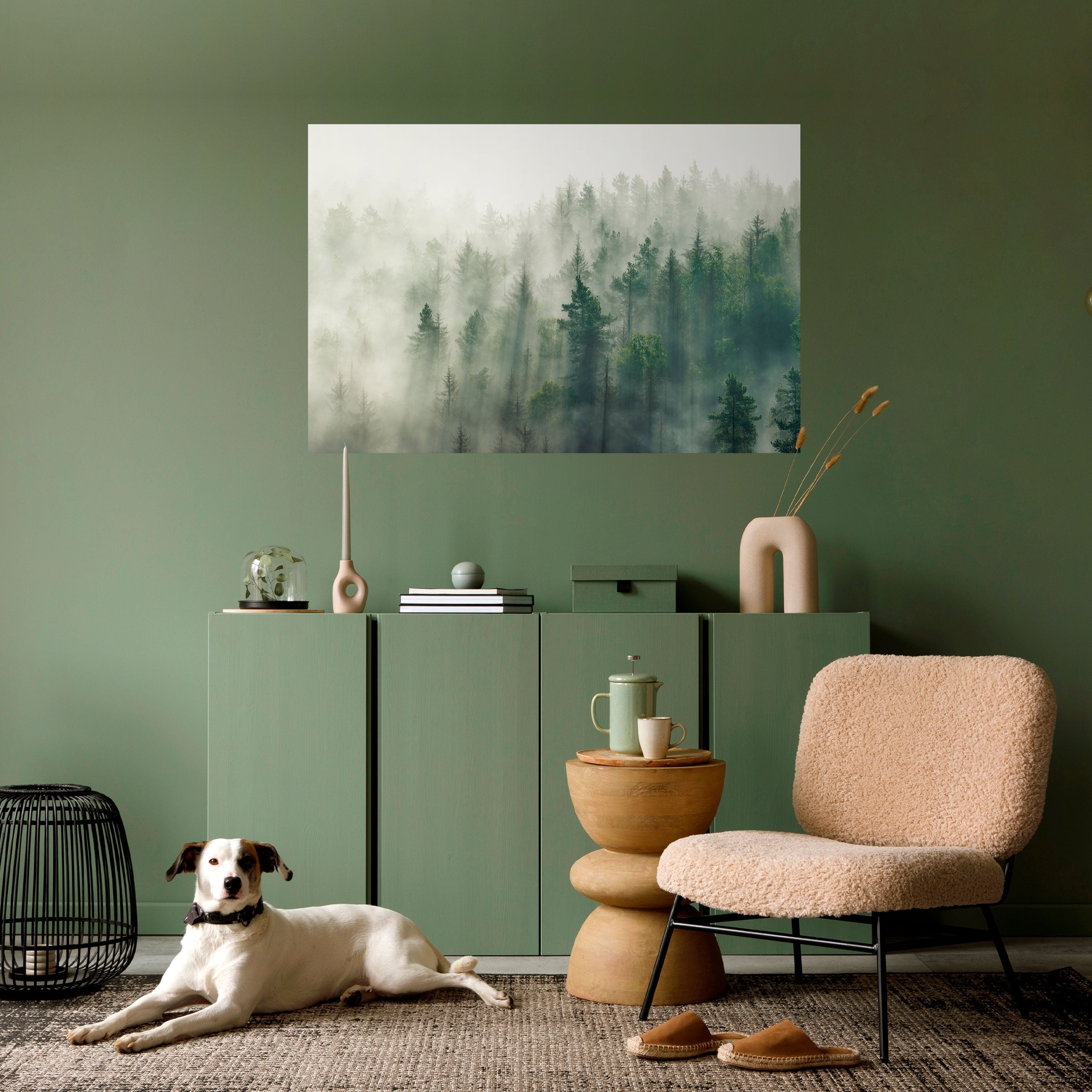 MISTY FOREST Peel and Stick Horizontal Poster