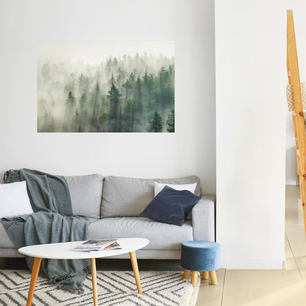 MISTY FOREST Peel and Stick Horizontal Poster