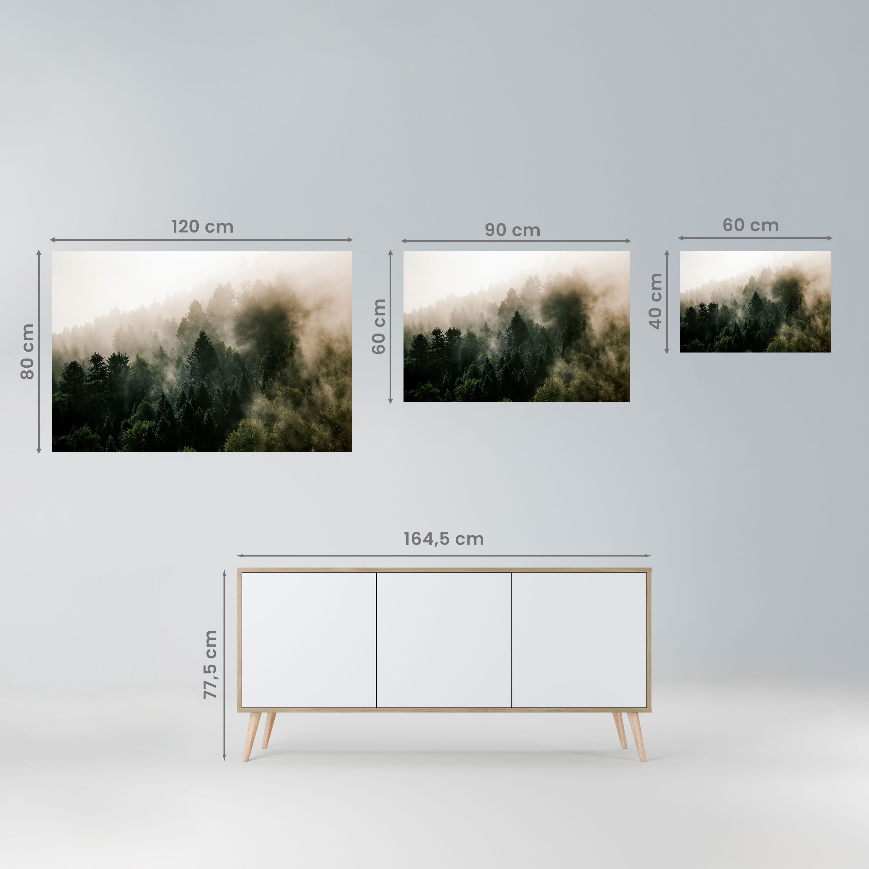 MISTY HIGHLANDS Peel and Stick Horizontal Poster