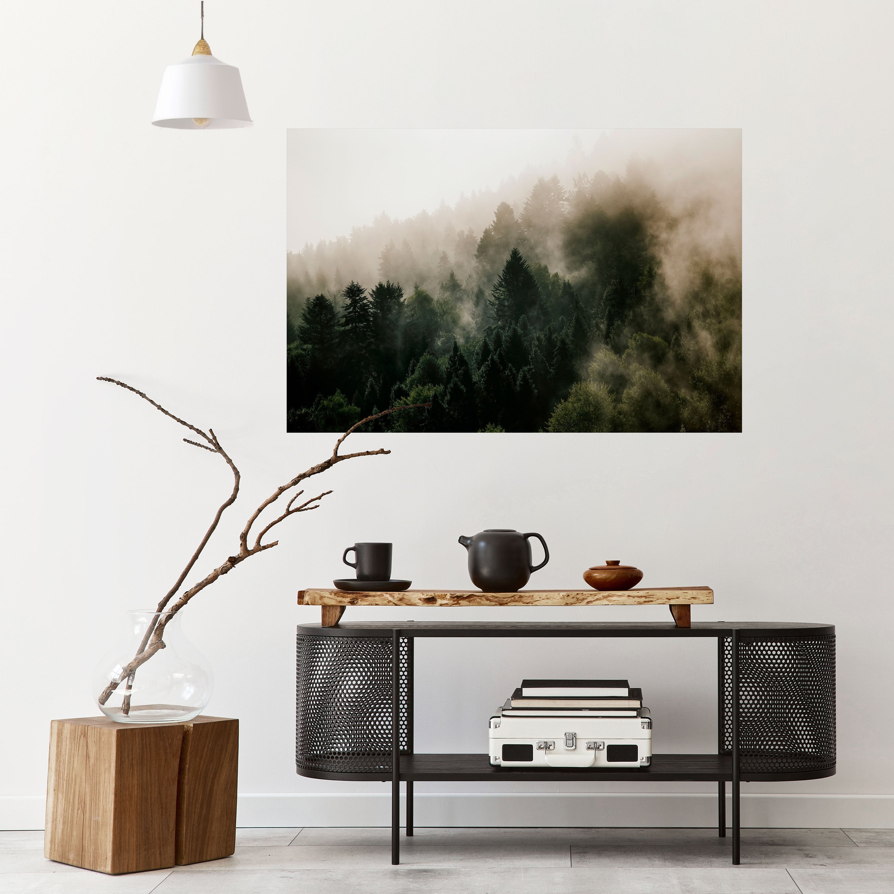 MISTY HIGHLANDS Peel and Stick Horizontal Poster