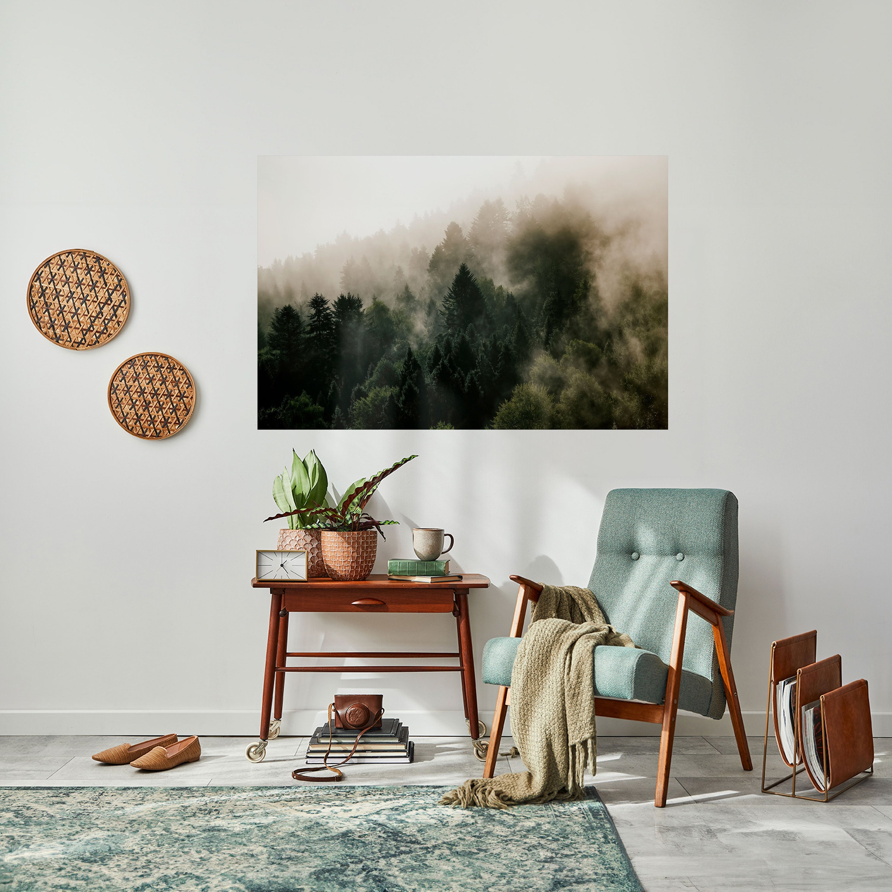 MISTY HIGHLANDS Peel and Stick Horizontal Poster